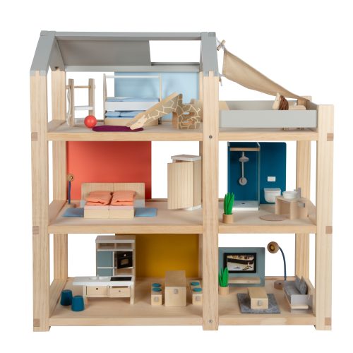 Maison de poupée en bois avec accessoires magasin de jouets en bois à st pierre 97410 livraison LA REUNION 974