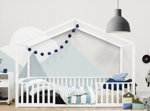 Lit 90x200 cabane Montessori LINA avec barrière magasin de meuble pour jeune enfant ILE DE LA REUNION livraison sur toute l'ile saint pierre 974 97410