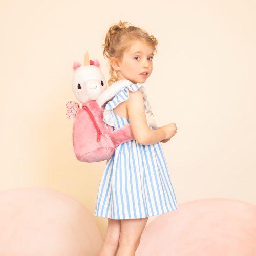 Sac à dos doux LENA LA LICORNE Boutique de jouets pour enfant Revendeur officiel LILLIPUTIENS jouets d’éveil en bois et tissu livraison sur toute l'ile ile de la réunion 974 sac école rentrée des classes maternelle