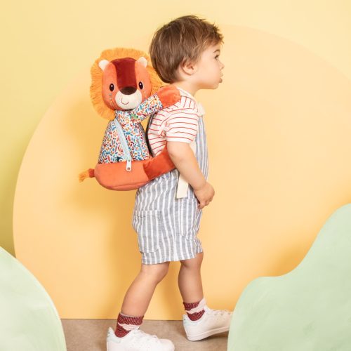 Sac à dos doux JACK LE LION Boutique de jouets pour enfant Revendeur officiel LILLIPUTIENS jouets d’éveil en bois et tissu livraison sur toute l'ile ile de la réunion 974 sac école rentrée des classes maternelle
