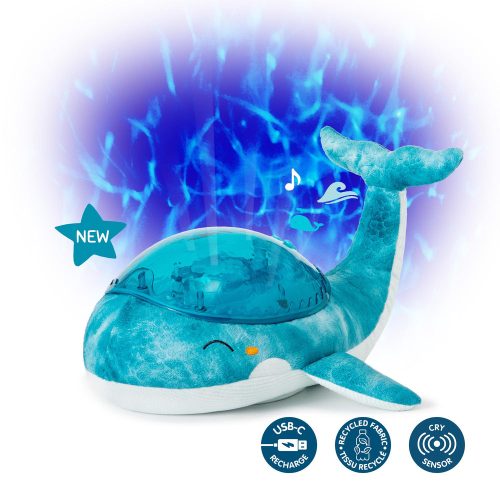 Veilleuse peluche avec sons TRANQUIL WHALE AQUA rechargeable cloud b projection mer aquatique idée cadeau naissance magasin de mobiliers et décos chambre d'enfant à st pierre 97410 livraison 974 la réunion