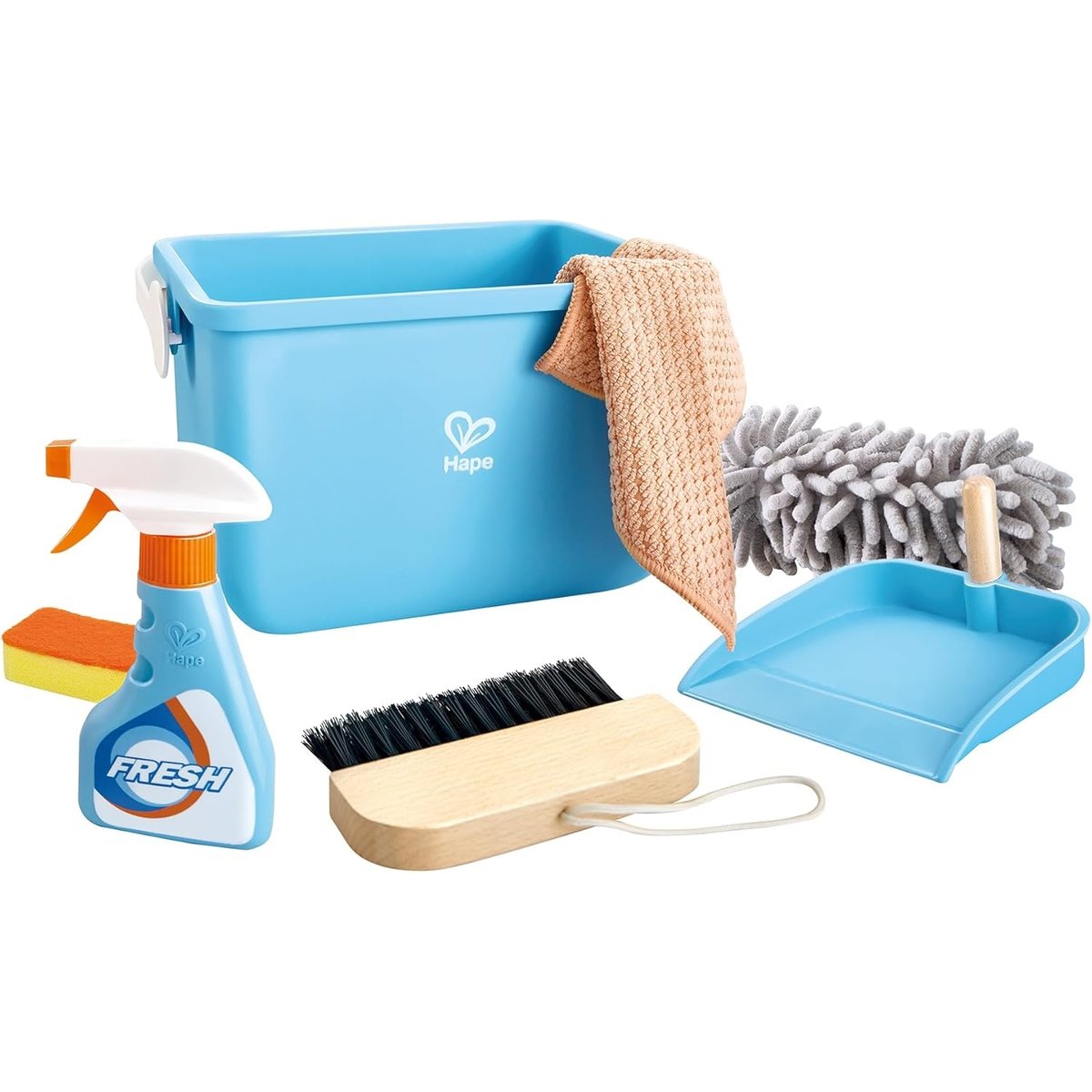 E3054-2 Kit de nettoyage avec seau pour enfants jeu d'imitation revendeur tape magasin de jouets en bois à st pierre 97410 livraison la réunion 974 centre commercial duparc ste marie