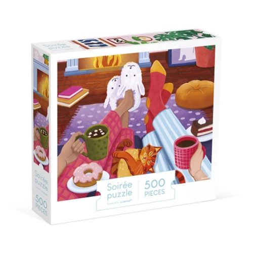 Puzzle 500 pièces au coin du feu revendeur officiel JANOD magasin de jouets en bois à st Pierre 97410 ste marie duparc 97438 livraison LA REUNION 974 France métropolitaine