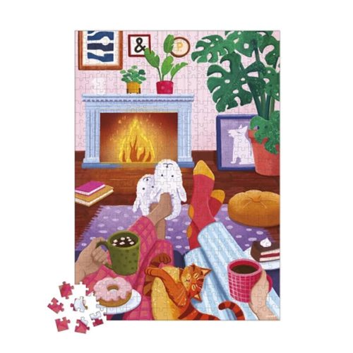 Puzzle 500 pièces au coin du feu revendeur officiel JANOD magasin de jouets en bois à st Pierre 97410 ste marie duparc 97438 livraison LA REUNION 974 France métropolitaine