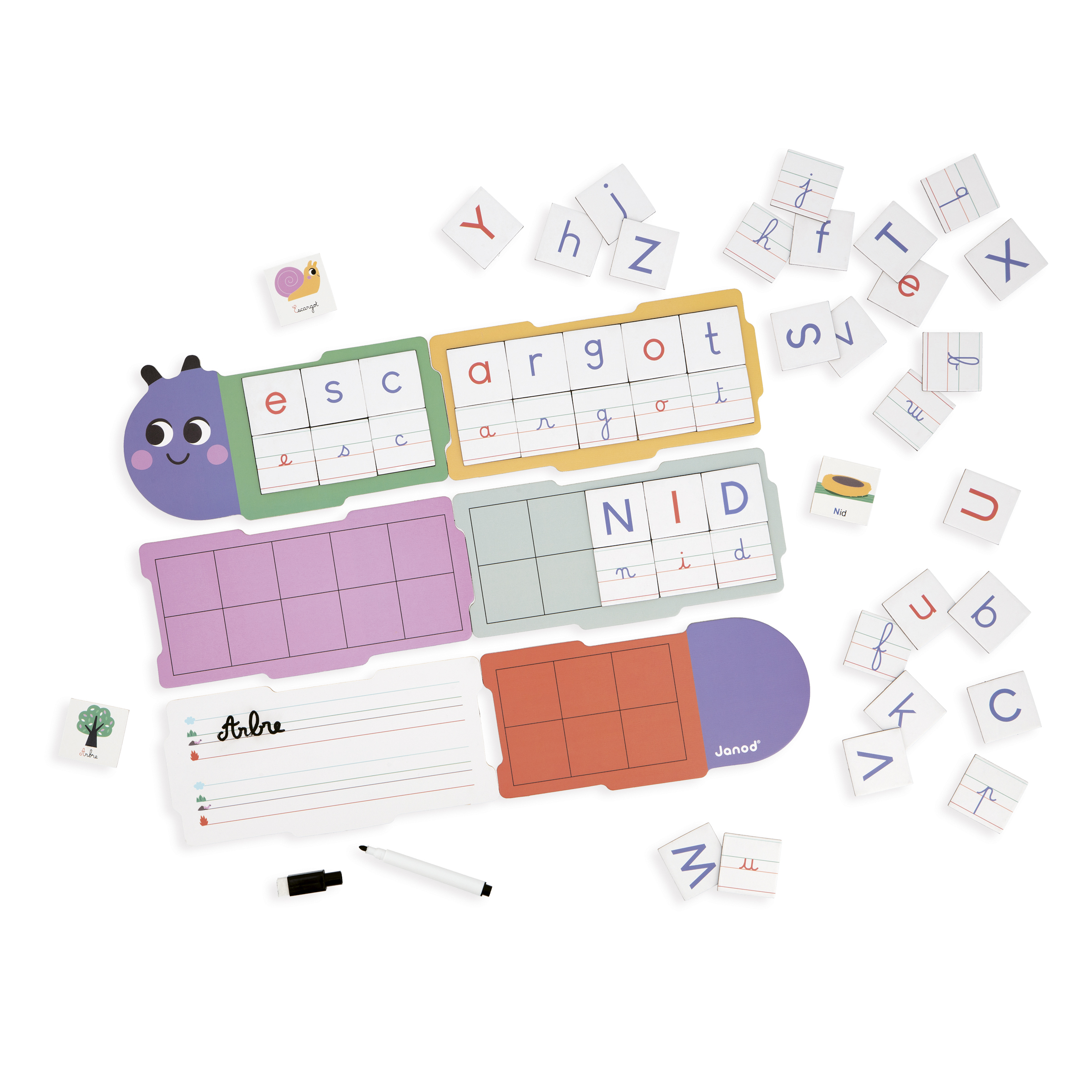 J05092_R01 Apprendre à écrire CHENILLE Boutique de jouets pour enfant Revendeur officiel JANOD livraison sur toute l'ile saint pierre Ste marie st Denis ile de la réunion 974