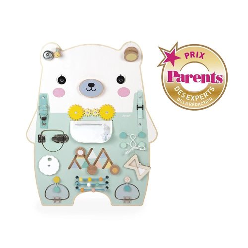 BUSY BOARD ourson jouet panneau d'activité jeu montessori jouet d'éveil montessori revendeur officiel JANOD magasin de jouets en bois à st pierre 97410 livraison LA REUNION 974 duparc 97438