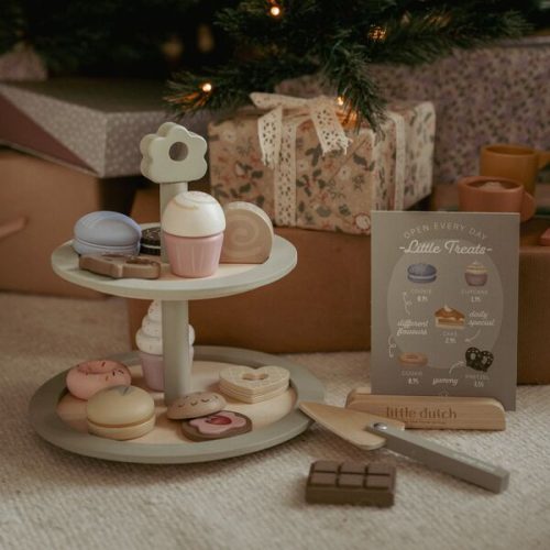 Présentoir à pâtisserie gâteaux pour cuisine et marchande accessoires pour cuisine en bois revendeur officiel LITTLE DUTCH jouets en bois saint pierre 97410 livraison la Réunion 974 centre commercial DUPARC ste marie