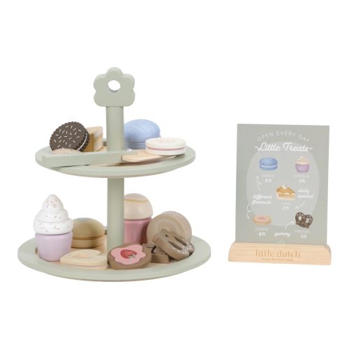 Présentoir à pâtisserie gâteaux pour cuisine et marchande accessoires pour cuisine en bois revendeur officiel LITTLE DUTCH jouets en bois saint pierre 97410 livraison la Réunion 974 centre commercial DUPARC ste marie