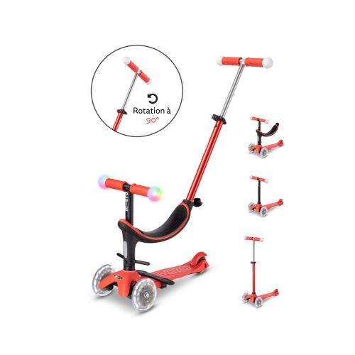Trottinette évolutive Mini Micro 3 en 1 Révolution Magic boutique de jouet pour enfant ile de la reunion 974 st pierre st denis livraison à domicile rouge