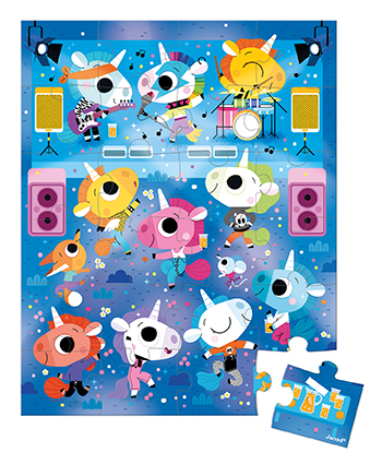 J02544 Puzzle 24 pièces Concert Rock Licornes Boutique de jouets pour enfant Revendeur officiel JANOD livraison sur toute l'ile saint pierre Ste marie st Denis ile de la réunion 974