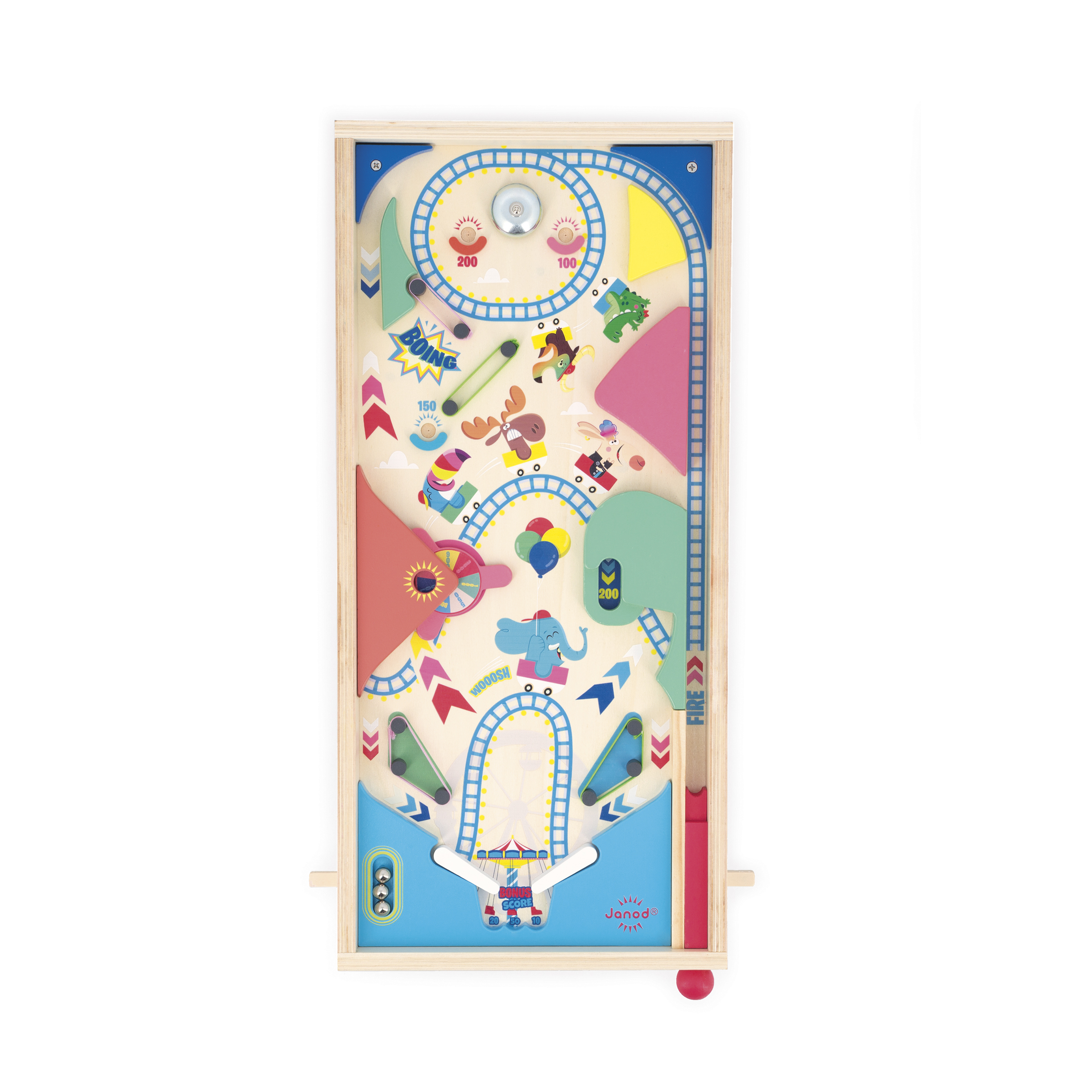 J03368_R01_5 Flipper en bois Fête Foraine APPLEPOP Boutique de jouets pour enfant Revendeur officiel JANOD livraison sur toute l'ile saint pierre Ste marie st Denis ile de la réunion 974