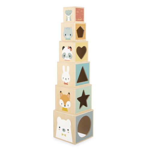 Pyramide 6 cubes PURE Boutique de jouets pour enfant Revendeur officiel JANOD livraison sur toute l'ile saint pierre Ste marie st Denis ile de la réunion 974