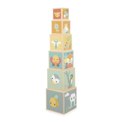 Pyramide 6 cubes PURE Boutique de jouets pour enfant Revendeur officiel JANOD livraison sur toute l'ile saint pierre Ste marie st Denis ile de la réunion 974