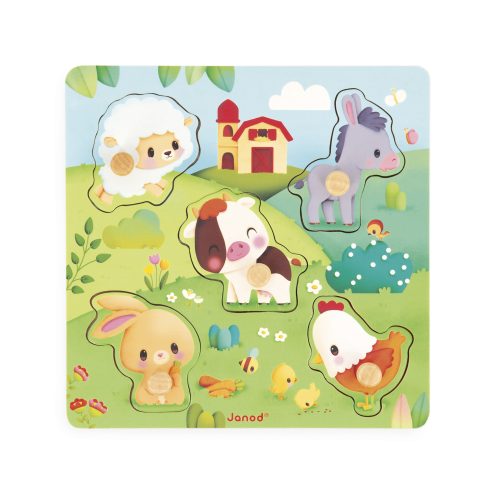Puzzle tactile 5 pièces FERME Boutique de jouets pour enfant Revendeur officiel JANOD livraison sur toute l'ile saint pierre Ste marie st Denis ile de la réunion 974