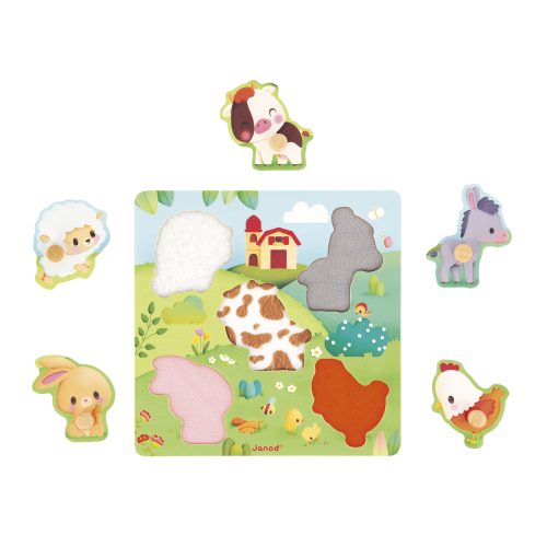 Puzzle tactile 5 pièces FERME Boutique de jouets pour enfant Revendeur officiel JANOD livraison sur toute l'ile saint pierre Ste marie st Denis ile de la réunion 974