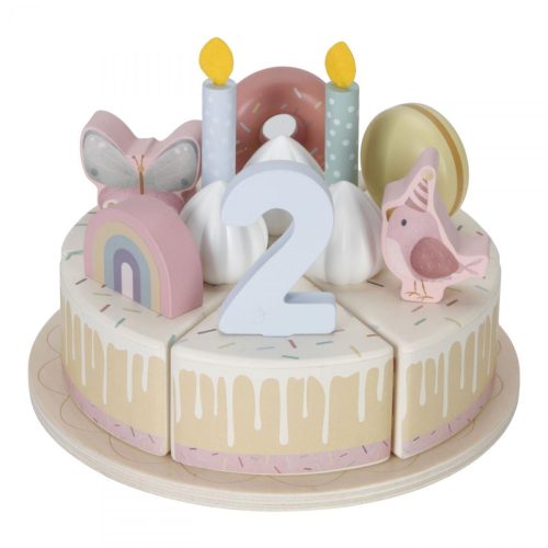 Gâteau d'anniversaire en bois aliment factice pour cuisine enfant marque little dutch magasin de jouets en bois à st pierre 97410 livraison LA REUNION 974 centre commercial duparc ste marie