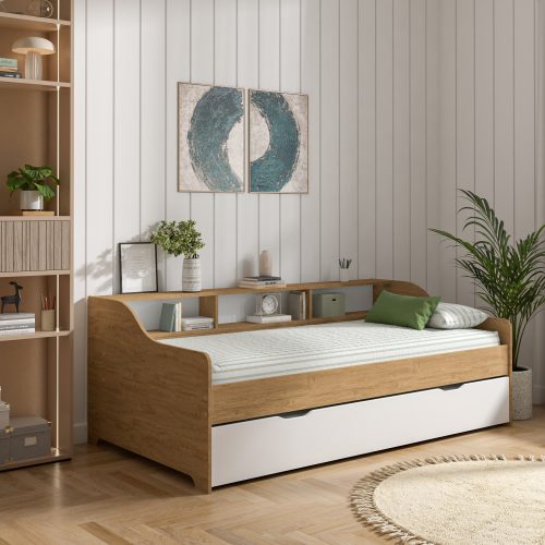 Lit banquette gigogne LONDON Bois 90X200 (à personnaliser) boutique de meuble et mobilier pour enfants et adolescents de qualité et fabriqué en France ile de la reunion France métropolitaine 974
