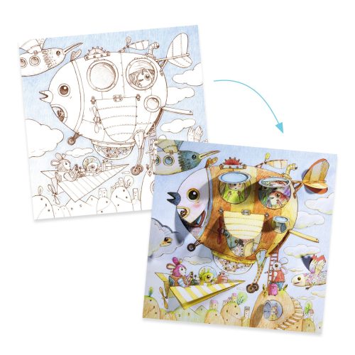 Coloriage surprise Le voyage de Malo revendeur officiel DJECO marque enfant loisirs créatifs et jeux de société sur l'ile de la reunion 974