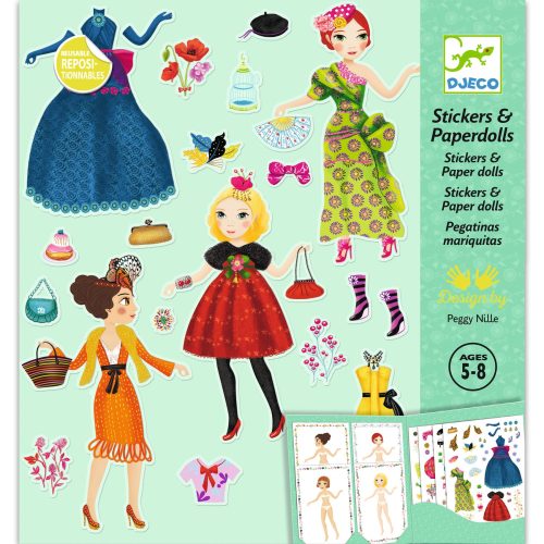 Stickers & Paperdolls Robes TROP MODE revendeur officiel DJECO marque enfant loisirs créatifs et jeux de société sur l'ile de la reunion 974