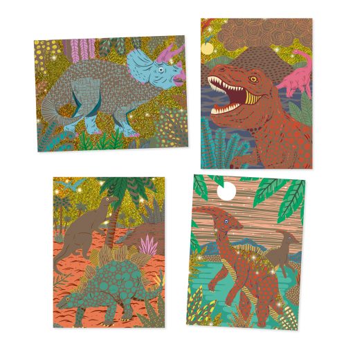 Cartes à gratter le règne des dinosaures revendeur officiel DJECO marque enfant loisirs créatifs et jeux de société sur l'ile de la reunion 974
