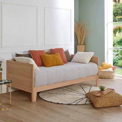 Lit banquette en bois massif TOKYO 90X200 extensible en 180x200 boutique meule ado et enfant de qualité ile de la reunion 974