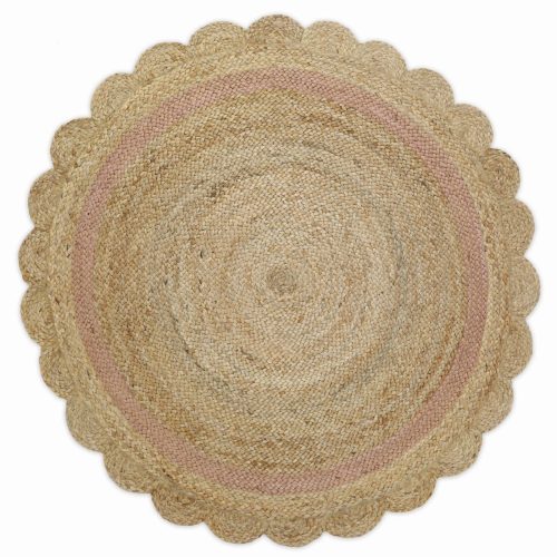 Grand tapis rond NEHA NUDE en jute décoration chambre enfant maison magasin pour enfant à st pierre 97410 livraison LA REUNION 974