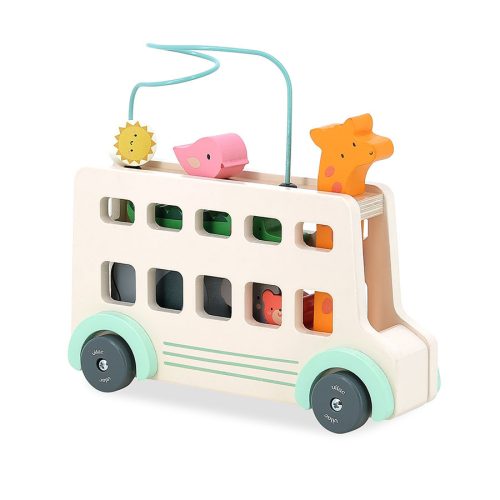 Bus animo Sarah Betz jeu d'éveil jeu de motricité revendeur officiel VILAC jouet en bois magasin de jouet saint pierre 97410 livraison La Réunion 974 Ste Marie duparc 97438 livraison FRANCE METROPOLITAINE