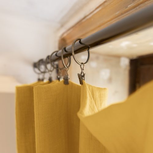 Rideau en gaze de coton ajustable boutique tendance de décoration pour chambre d'enfant et ado ile de la reunion France métropolitaine 974 MOUTARDE
