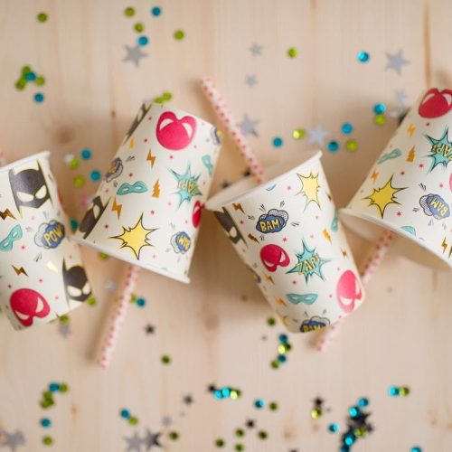 Gobelets d'anniversaire super héros vaisselle jetable magasin enfant à st pierre 97410 livraison la Réunion 974 Duparc ste Marie 97438