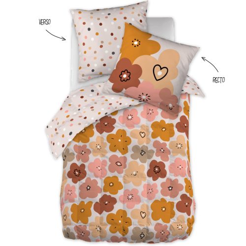 Couette imprimée 140x200 avec 1 taie d’oreiller FLOWERS boutique tendance de décoration pour chambre d'enfant et ado ile de la reunion France métropolitaine 974