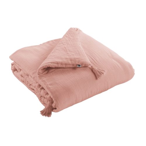 Plaid Bout de lit en gaze de coton ROSE boutique tendance de décoration pour chambre d'enfant et ado ile de la reunion France métropolitaine 974