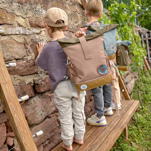 Sac à dos maternelle ROLLTOP HAPPY PRINT sac maternelle et crèche rentrée des classes magasin pour enfant à st pierre 97410 livraison LA REUNION 974 NATURE BLEU CLAIR