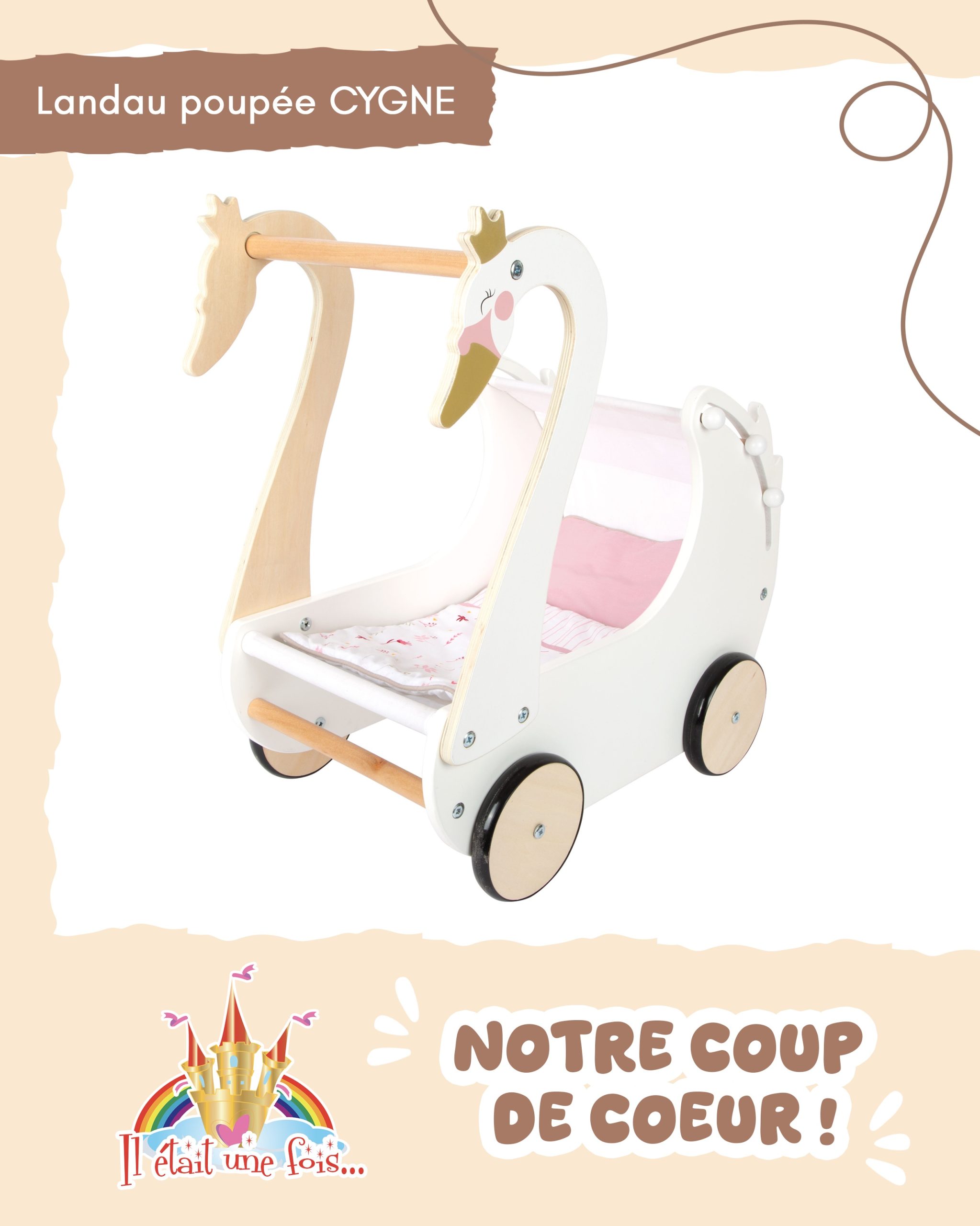 produit en promotion vente flash landau pour poupée cygne 974