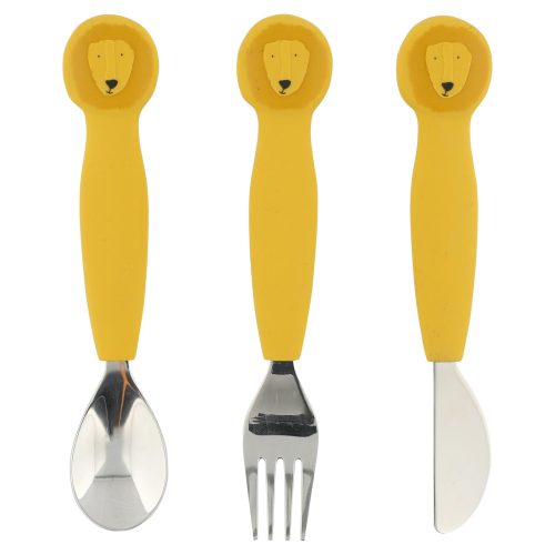 lot de 3 COUVERTS couteau fourchette cuillère d'apprentissage en silicone (Plusieurs modèles disponibles) revendeur officiel TRIXIE boutique pour enfant st pierre st denis sainte marie ile de la reunion 974 Trixie baby