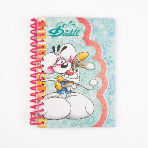 Carnet spirale élastique et paillettes Diddl boutique jouet papeterie souvenir DIDDL 974 ile de la reunion