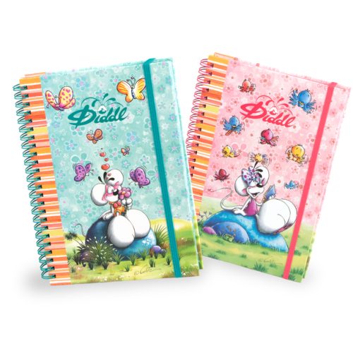 Carnet spirale A5 élastique et paillettes Diddl boutique jouet papeterie souvenir DIDDL 974 ile de la reunion