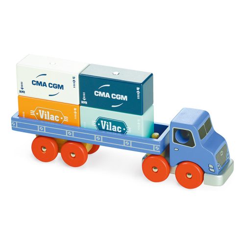 Camion porte-conteneurs Vilacity REVENDEUR VILAC magasin de jouets en bois à st pierre 97410 Livraison LA REUNION 974