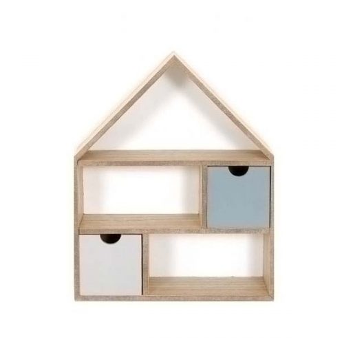 Etagére en forme de maison avec tiroirs