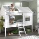lit enfant cabane en hauteur gris et blanc de qualité boutique de meuble enfant saint pierre de la reunion 974