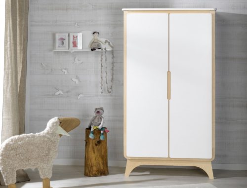 armoire 2 portes blanc bois de style scandinave