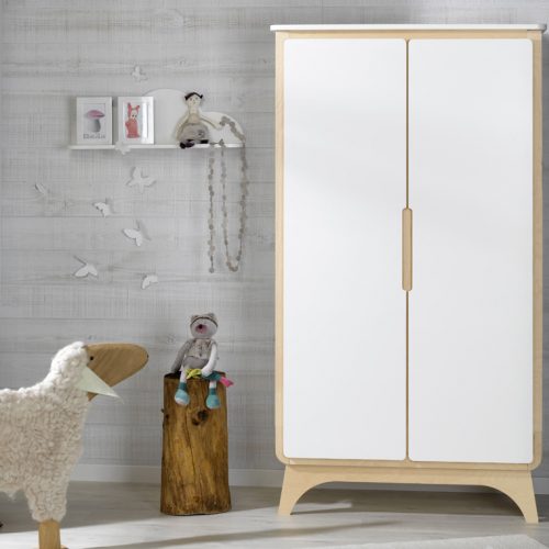 armoire 2 portes blanc bois de style scandinave