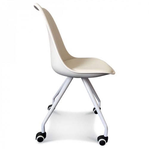 Chaise de bureau pour ado tendance avec pied blanc en métal