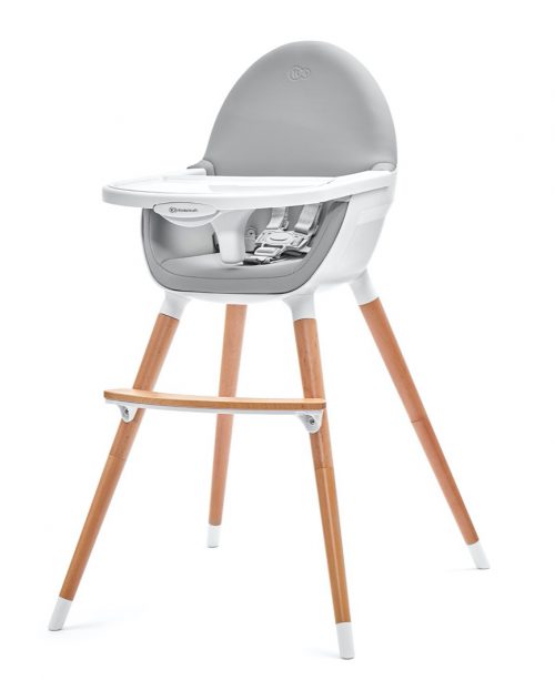 chaise haute bébé 2 en 1 blanc et gris