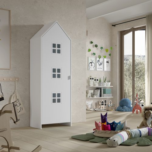 Armoire modulable avec une porte de couleur pour chambre bébé et enfant décoration de chambre et mobilier saint pierre reunion 974 livraison à domicile blanc