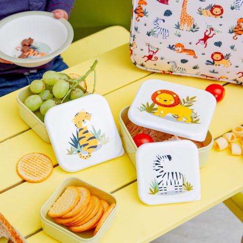 lot de 3 boites à gouter école animaux de la jungle
