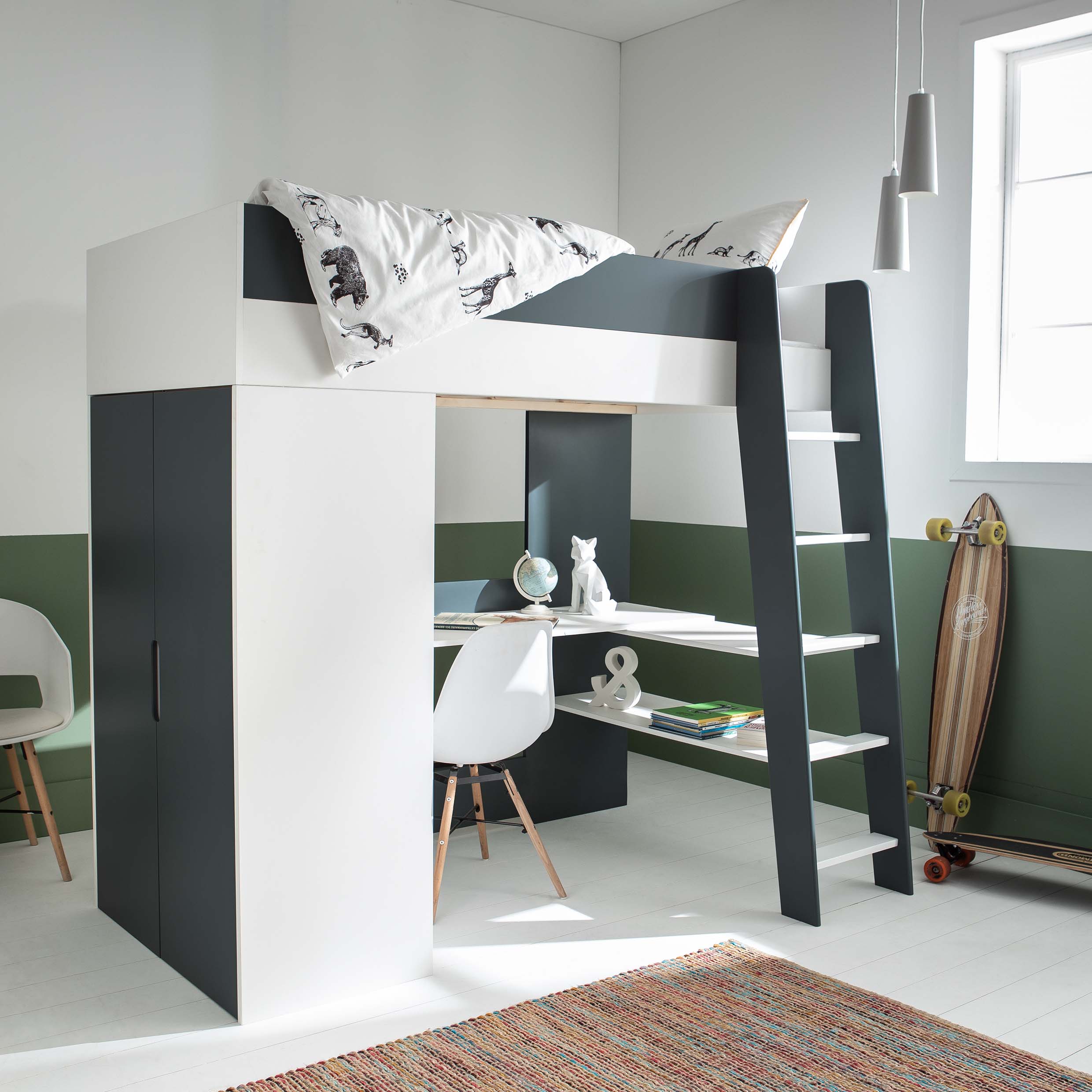 Ma chambre d'enfant bureau Ado Oslo Blanc et bois