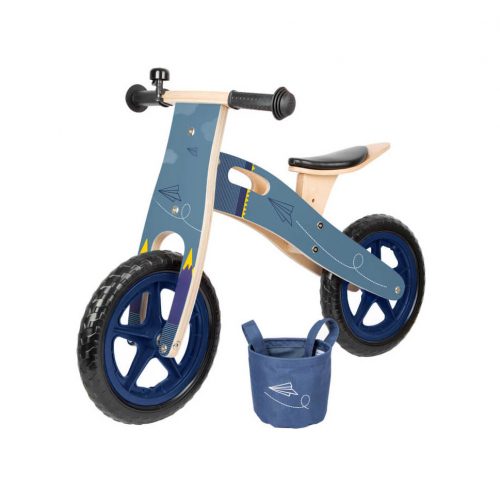 Draisienne en bois bleu pour enfant avec accessoires