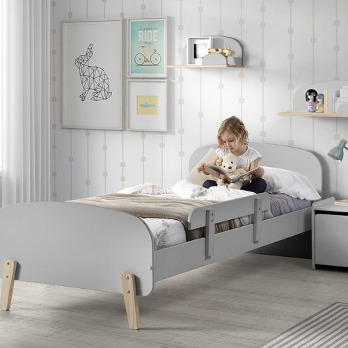 Barrière de lit enfant macaron gris