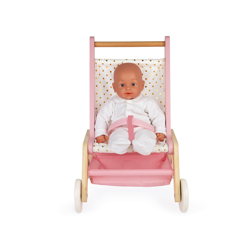 POUSSETTE EN BOIS POUR POUPEE