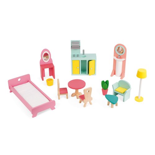Maison de poupée HAPPY DAY avec son mobilier assorti